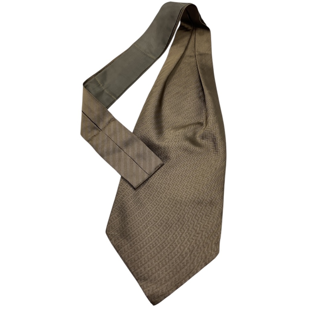 WALBUSCH Solid Brown Silk LUXURY Ascot Cravat GERMANY